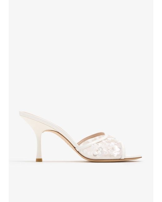 Stuart Weitzman White Montrose 85 Mules