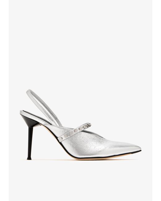 Alexander McQueen White Revel Slingback Pumps