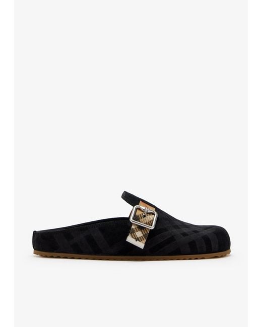 Burberry White Check Urchin Clogs for men