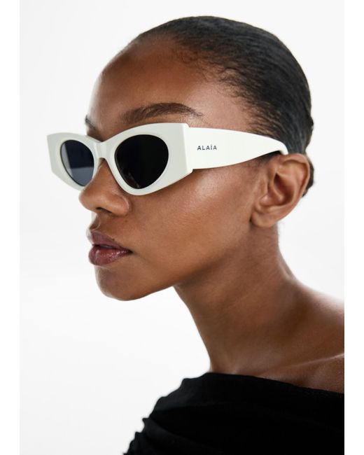 Alaïa White Cat Eye Sunglasses