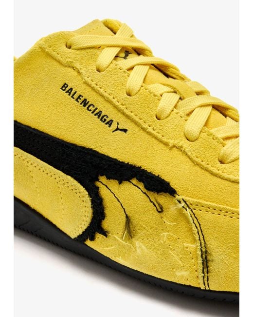 Balenciaga Yellow Speedcat Suede