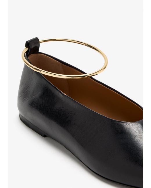 Jil Sander White Ring Ballerinas