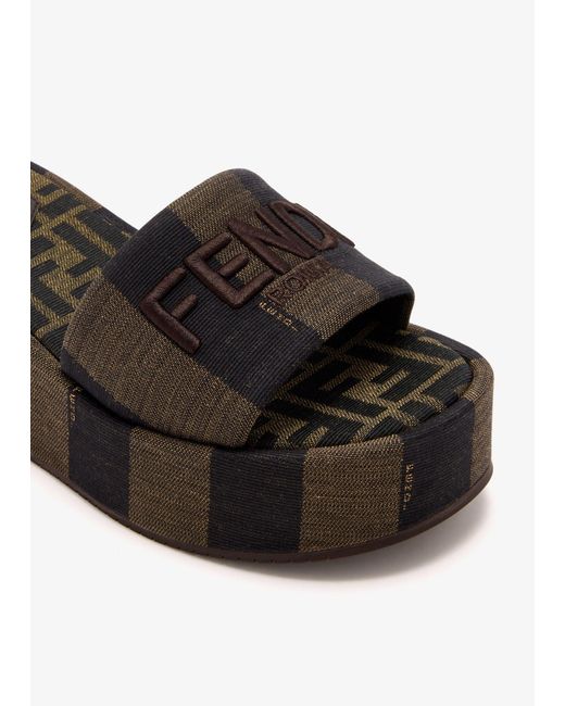Fendi Black Sunshine Platform Sandals