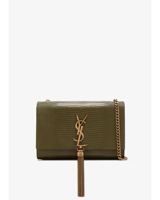 Saint Laurent Green Kate Small Tassel Chain Bag