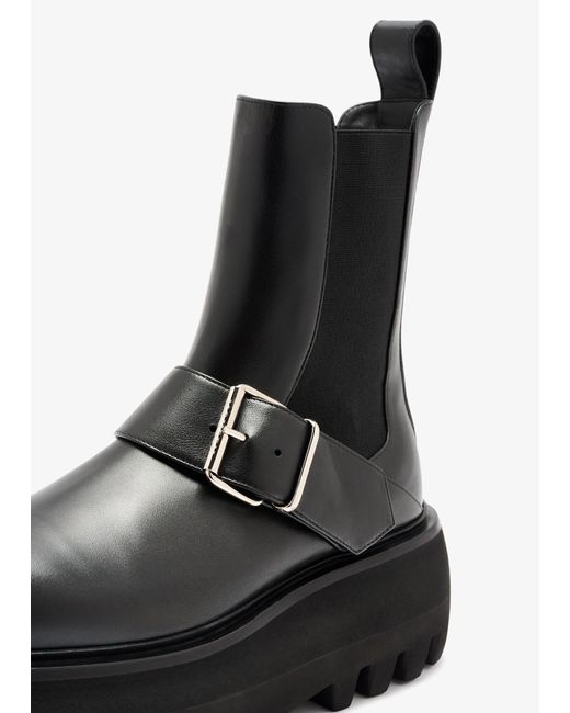 McQueen Black Sofa Buckle Boots