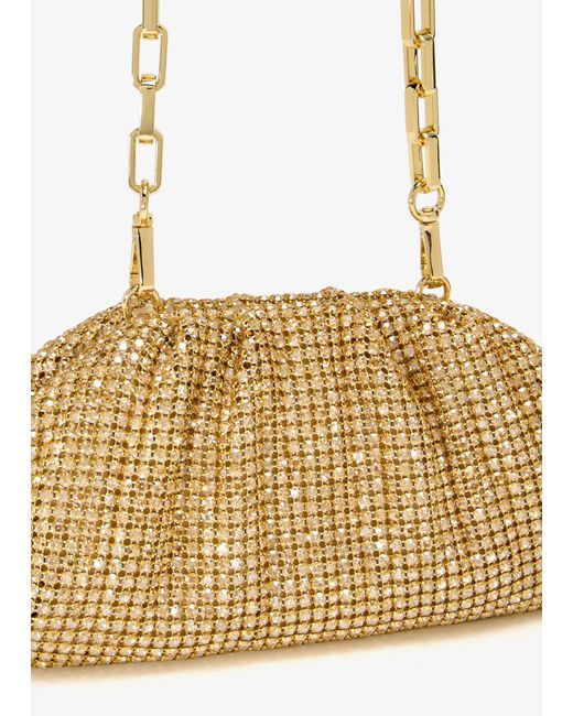 Self-Portrait Natural Chainmail Clutch Bag