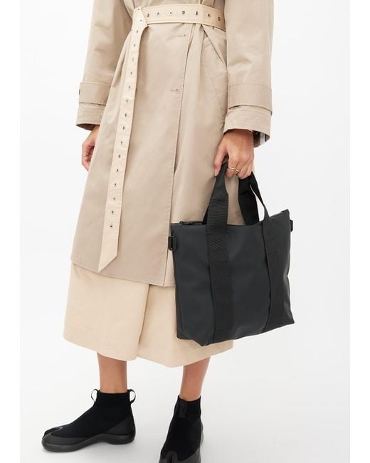 Rains Black Micro Tote Bag