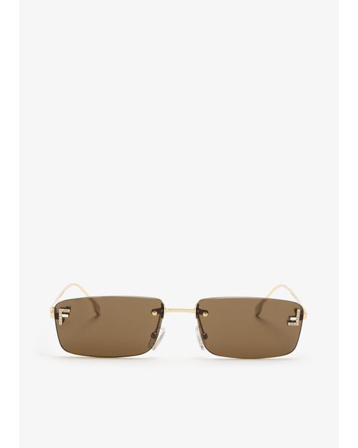 Fendi White First Crystal Sunglasses