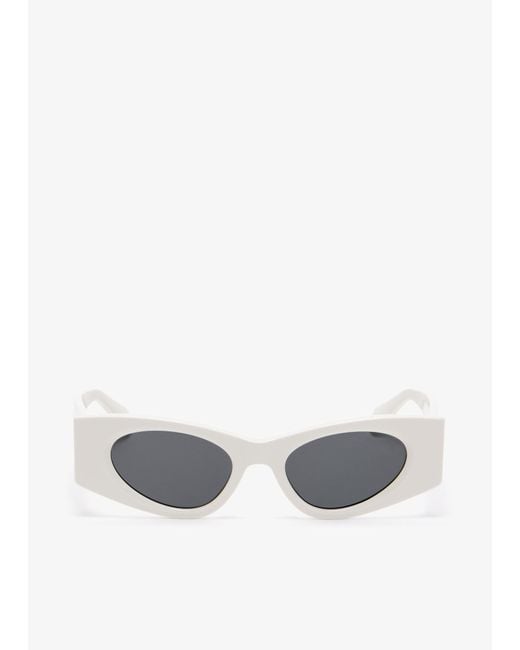 Alaïa White Cat Eye Sunglasses