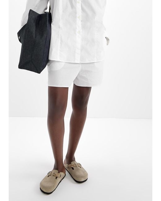 Birkenstock White Boston Braided Narrow-Width Clogs