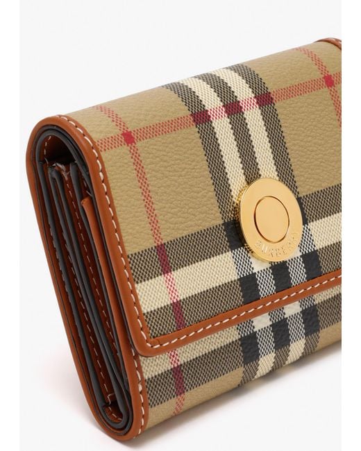 Burberry Natural Small Check Folding Wallet