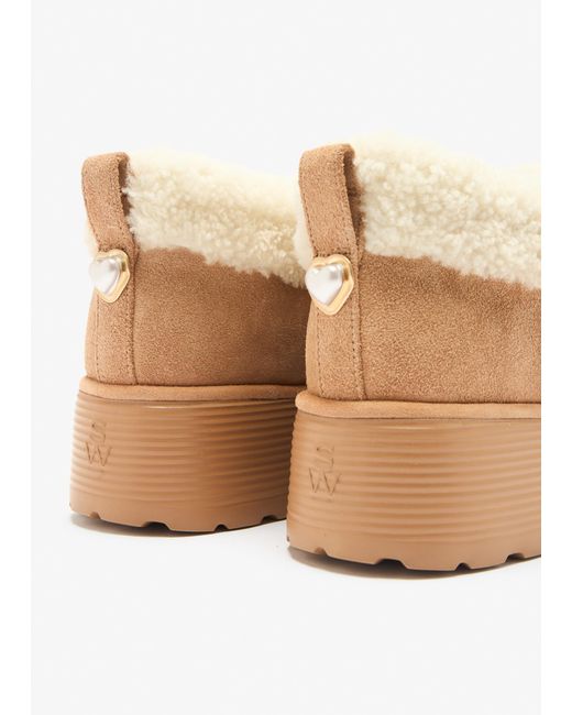 Stuart Weitzman Natural Shearling Platform Boots