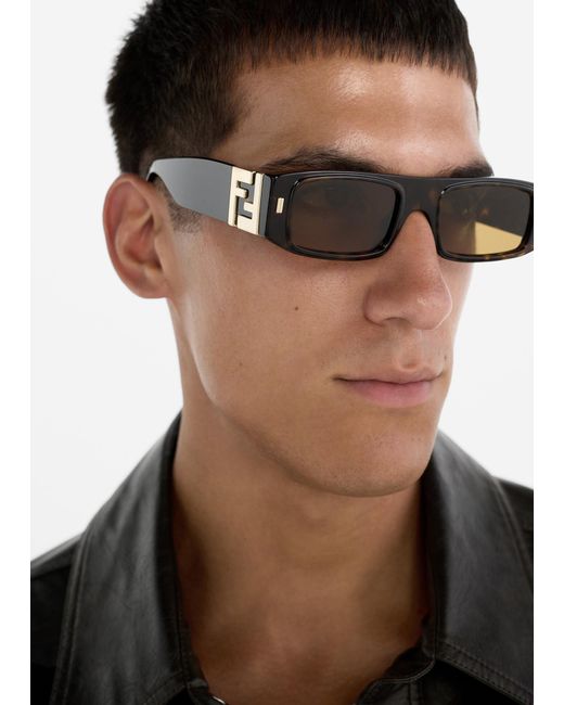 Fendi Brown Ff Squared Sunglasses for men