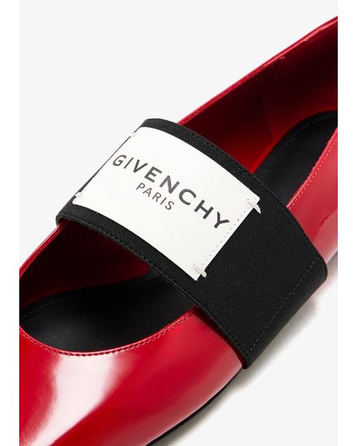 Givenchy Red Sliced Square Ballerinas