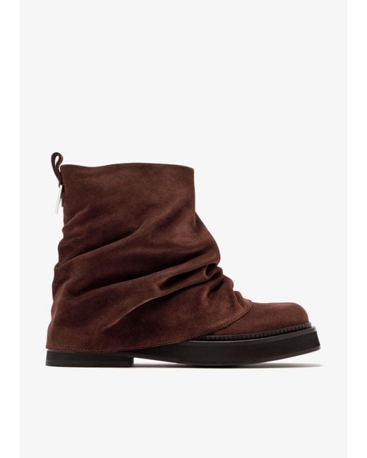 The Attico Mini Robin Combat Boots in Brown | Lyst