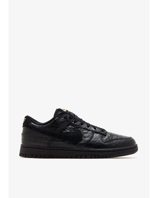 Nike Black W Dunk Low Croc