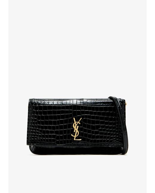 Saint Laurent Black Cassandre Phone Holder