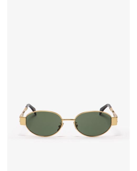 Céline Green Triomphe Oval Sunglasses
