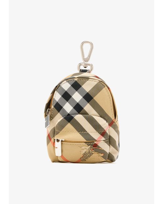 Burberry Metallic Check Backpack Charm for men