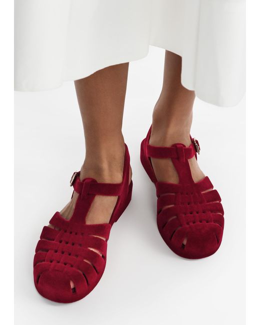 Melissa Red Possession Velvet Ii Sandals