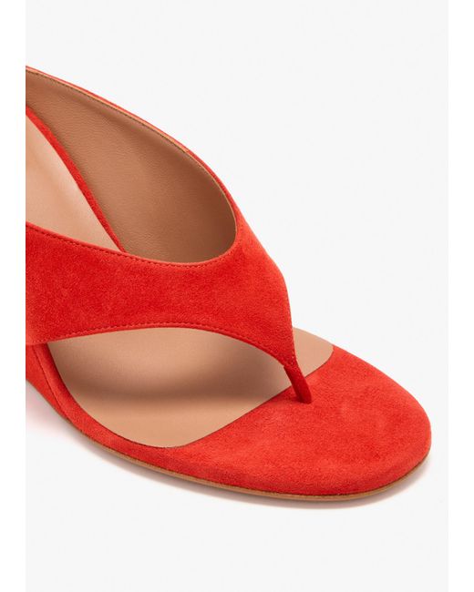 Alaïa Red Cube Thong Mules