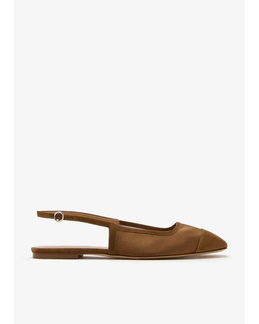 Aeyde White Geraldine Slingback Flats