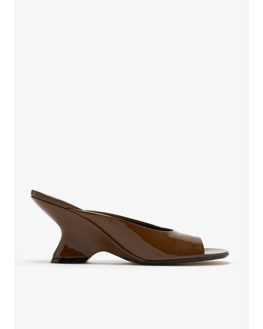 Dries Van Noten Brown Open-Toe Leather Mules