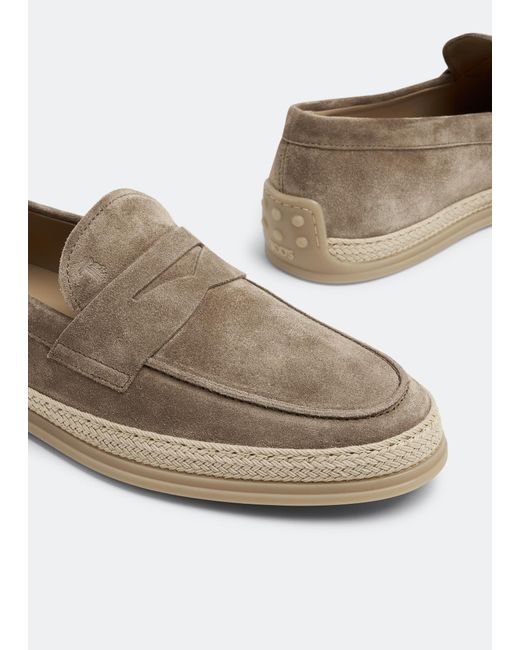 Tod's White Suede Slip-On Loafers for men