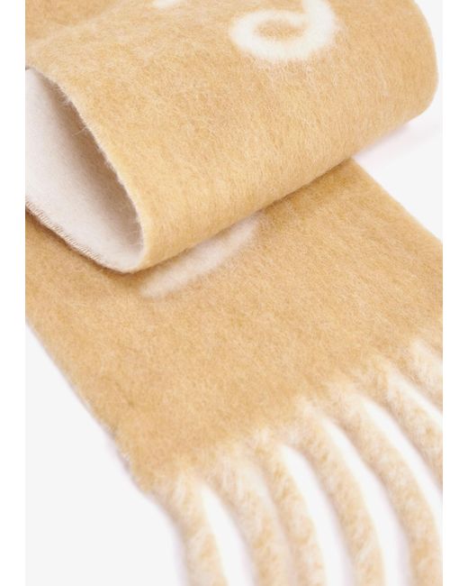 Burberry White Logo Reversible Wool Scarf