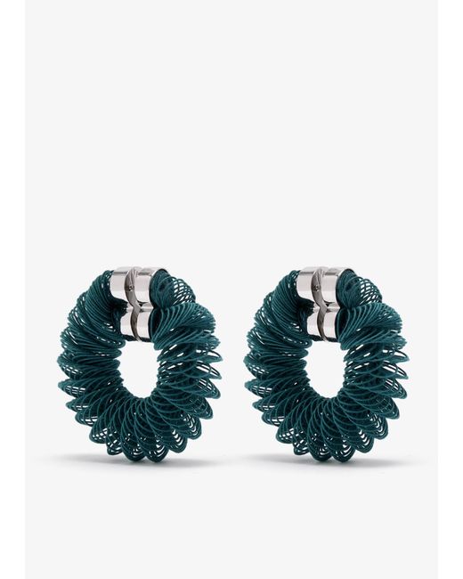 Alaïa Women's Blue Spiral Hoop Earrings