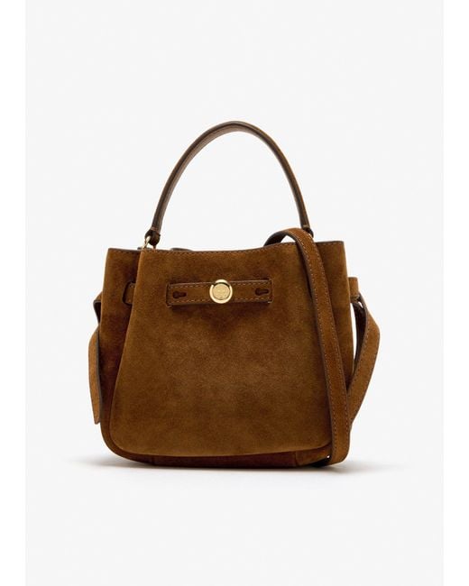 Tory Burch Brown Romy Mini Bucket Bag