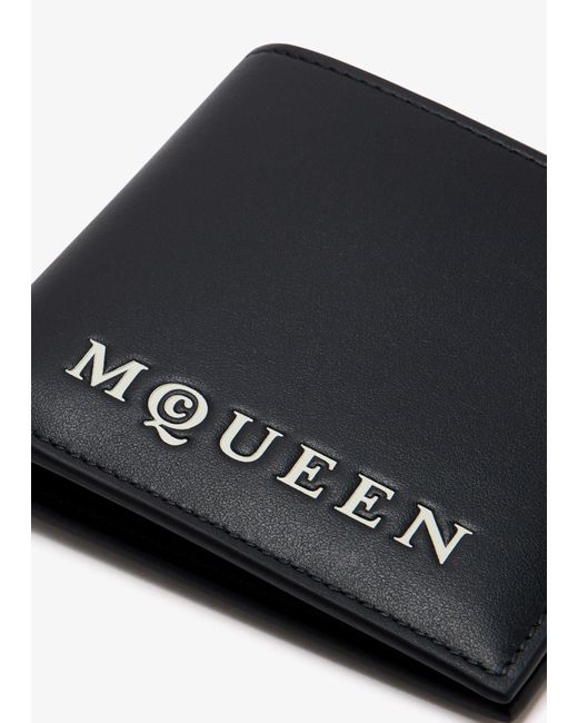 Alexander McQueen Black Logo Bi-Fold Wallet for men