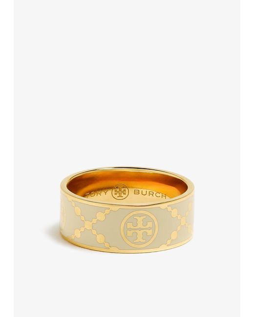 Tory Burch Metallic T Monogram Enamel Ring