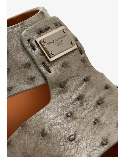 Dolce & Gabbana Green Logo Plaque Sandals for men