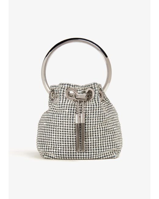 Jimmy Choo Metallic Micro Bon Bon Bucket Bag