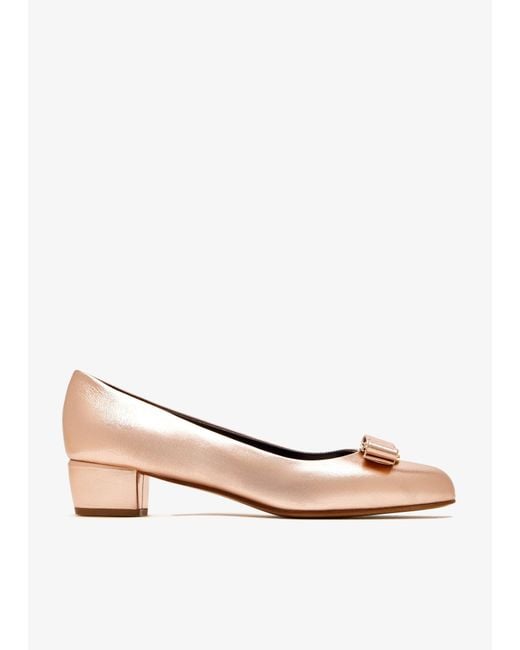 Ferragamo Natural Vara Bow Pumps