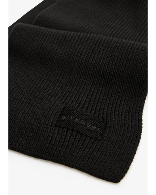 Givenchy Black Small Rib-Knit Scarf for men