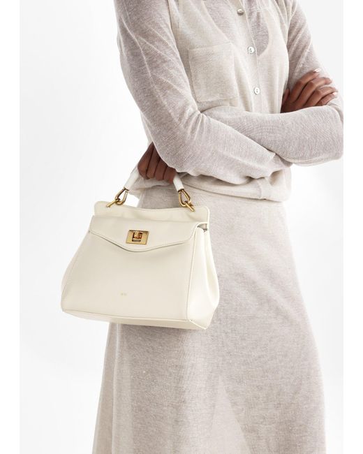 JW PEI Natural Lucia Classic Top Handle Bag