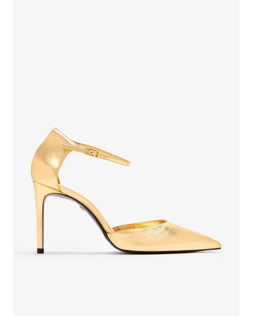 SCHUTZ SHOES White Pointed Ankle-Strap Pumps