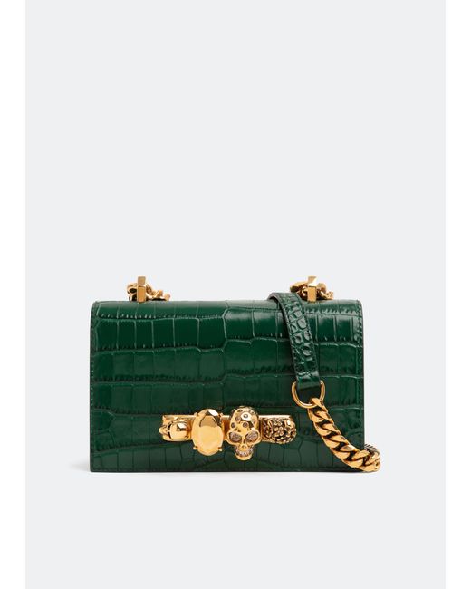 Alexander McQueen Green Mini Jeweled Satchel