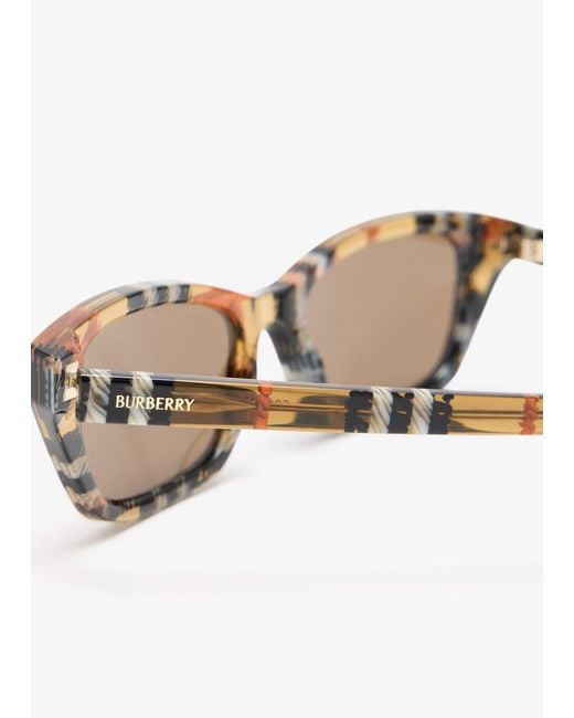 Burberry Natural Gradient Check Rectangular Sunglasses