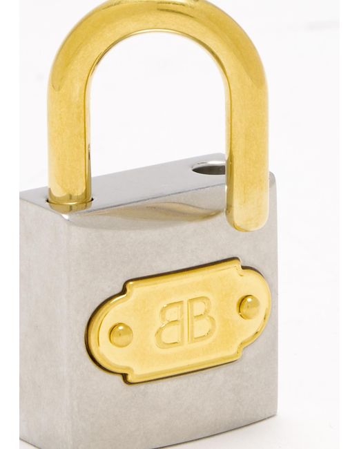 Balenciaga White Bb Padlock Charm