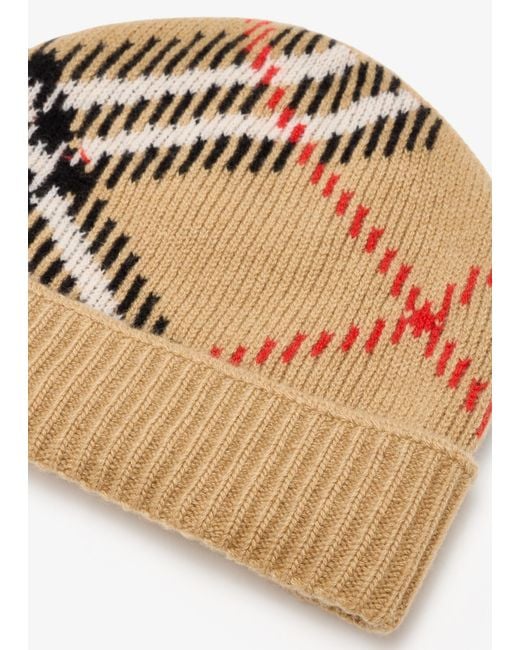 Burberry Natural Check Beanie for men