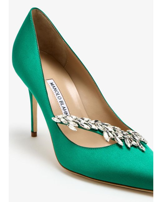 Manolo Blahnik Green Nadira Pumps