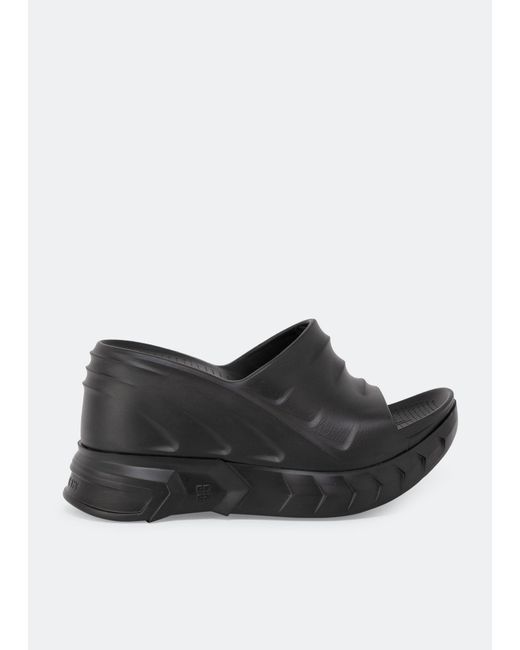 Givenchy Black Marshmallow Wedge Sandals