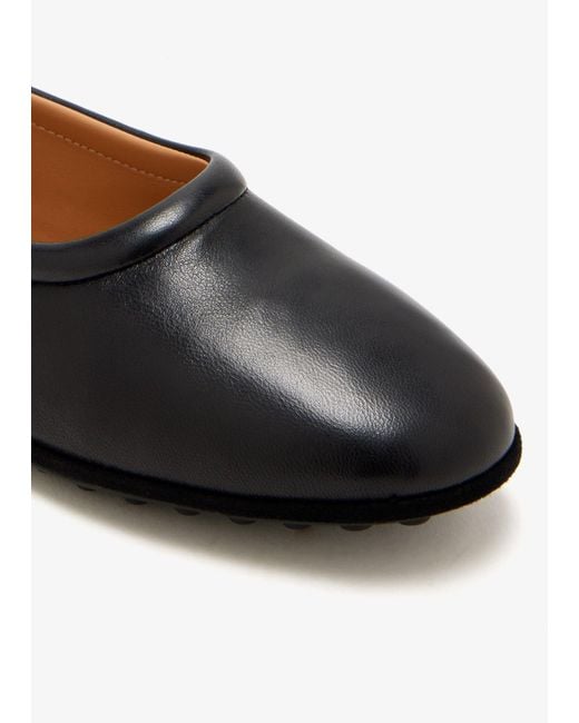 Tod's Black Nappa Leather Ballerinas