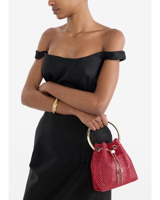Jimmy Choo Red Bon Bon Bucket Bag