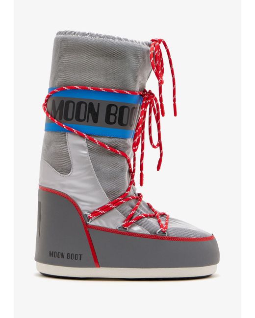 Moon Boot Icon Space Racing Boots in Gray | Lyst
