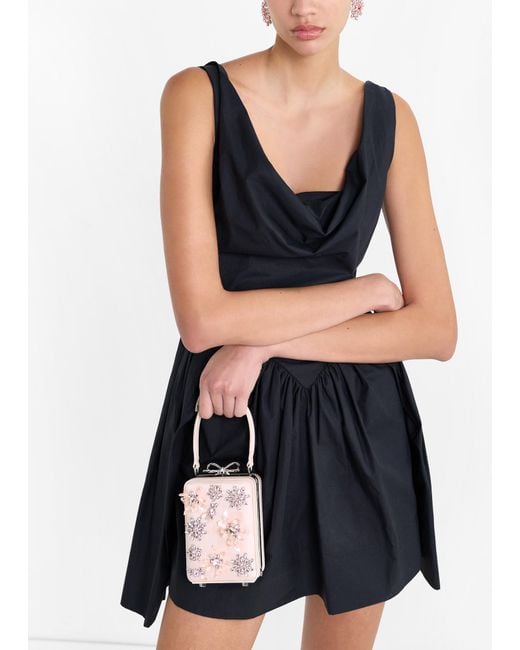 Self-Portrait Floral Beaded Micro Bag in Pink