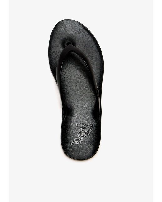 Ancient Greek Sandals Black Jelly Flip Flops